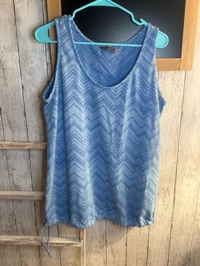 Women’s Merrell XL Blue Print Active Workout Outdoor Tank Top Adj Waist